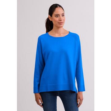 Kaschmir Rundhals Pullover mit Seitenschlitzen