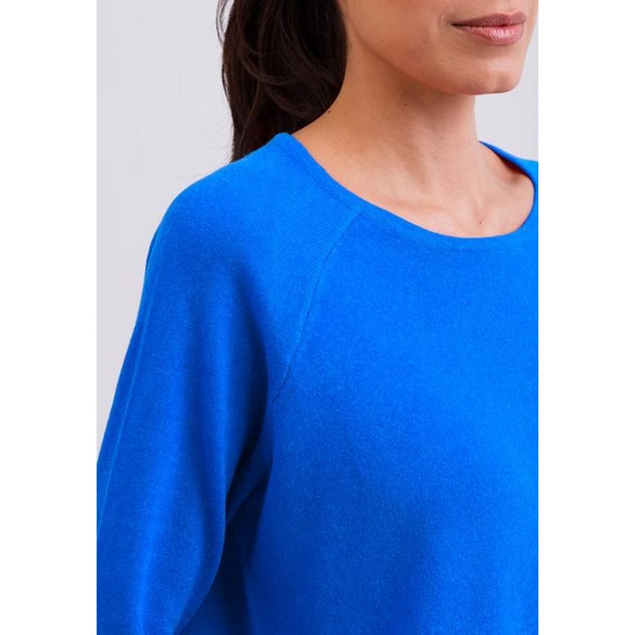 CASH-MERE.CH Kaschmir Rundhals Pullover mit Seitenschlitzen  