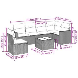 VidaXL Ensemble de canapés de jardin rotin synthétique  