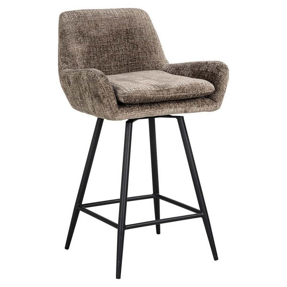 Tabouret de bar Linsey stone chenille