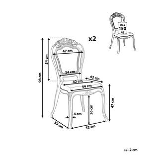 Beliani Lot de 2 chaises de salle à manger en Polycarbonate Glamour VERMONT  