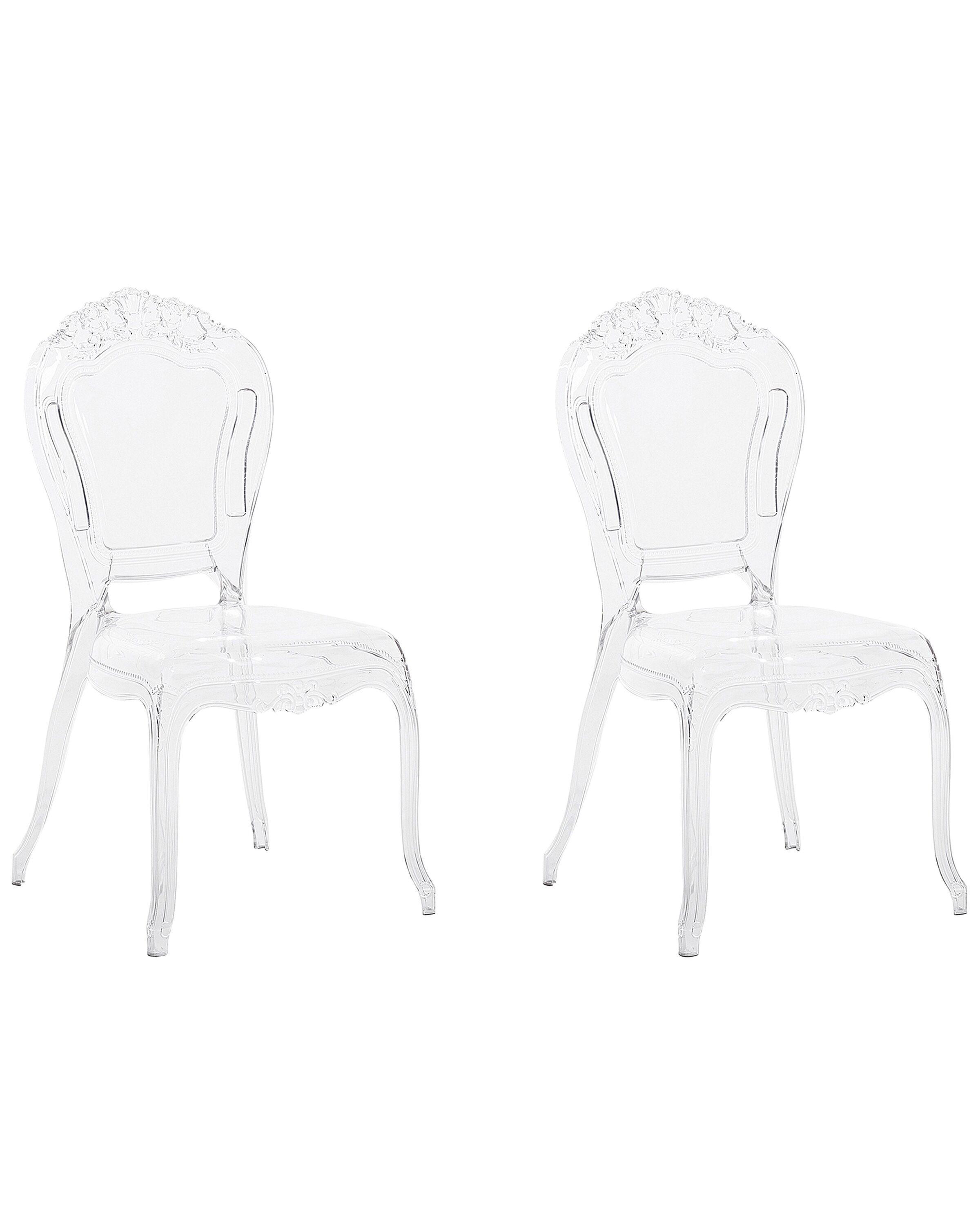 Beliani Lot de 2 chaises de salle à manger en Polycarbonate Glamour VERMONT  