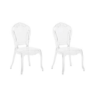 Beliani Lot de 2 chaises de salle à manger en Polycarbonate Glamour VERMONT  