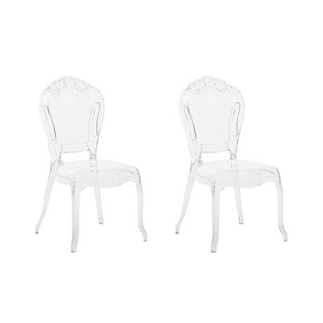 Beliani Lot de 2 chaises de salle à manger en Polycarbonate Glamour VERMONT  