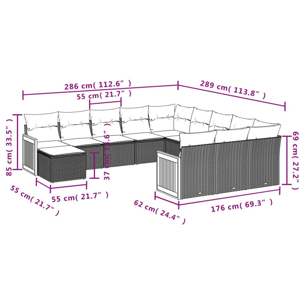 VidaXL Ensemble de canapés de jardin rotin synthétique  