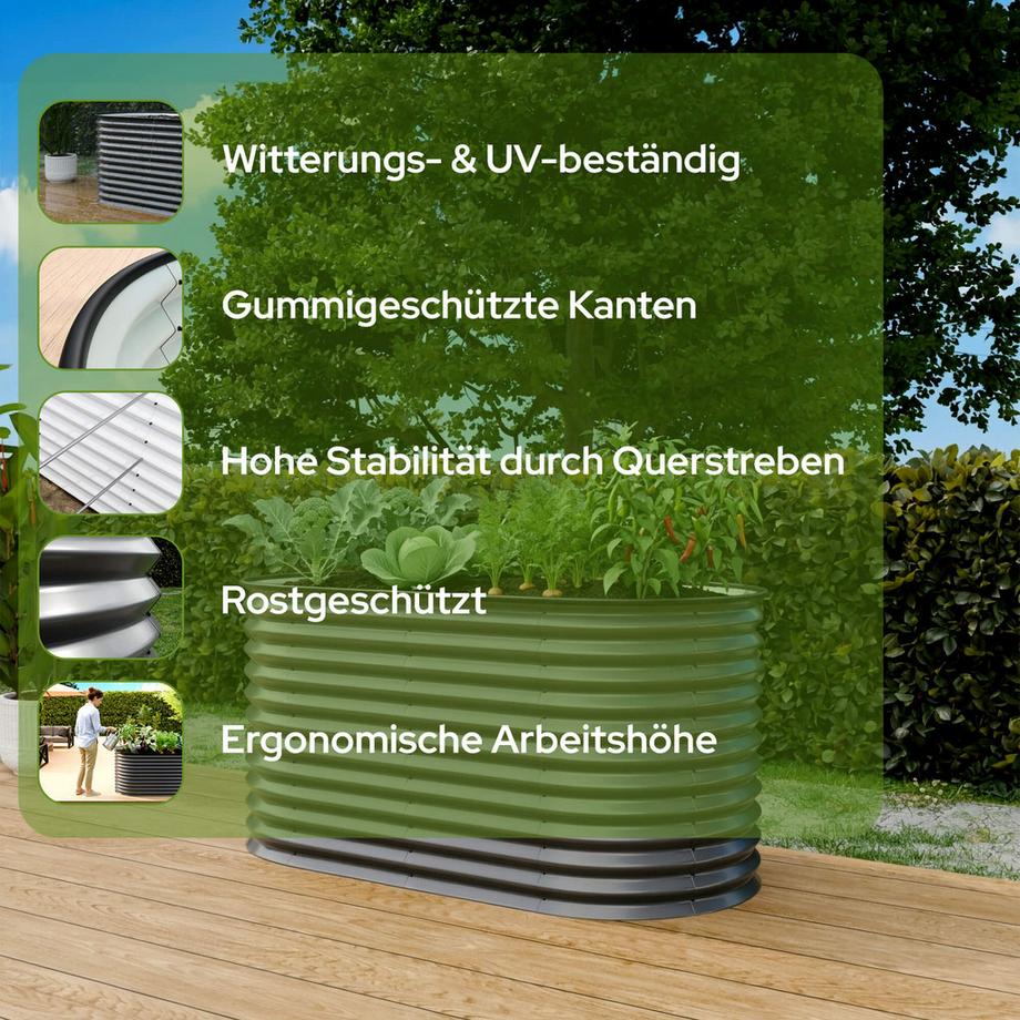 Arebos Jardinière surélevée ovale  