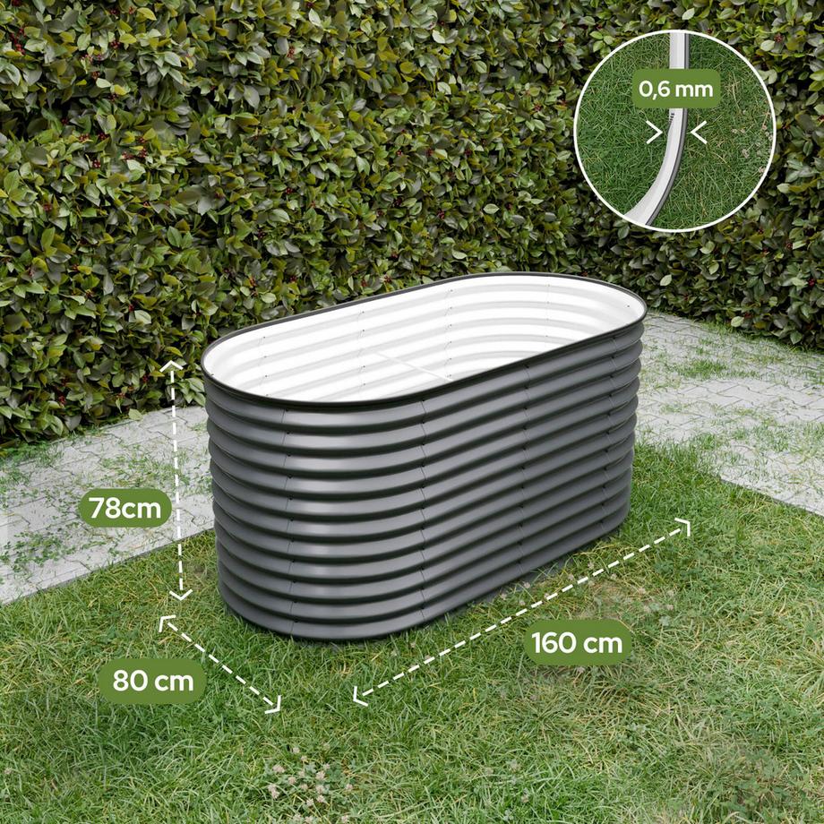 Arebos Jardinière surélevée ovale  