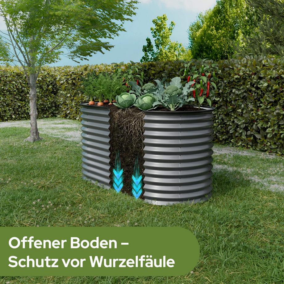 Arebos Jardinière surélevée ovale  
