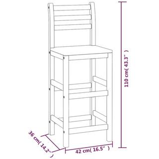 VidaXL sgabello da bar Legno di acacia  