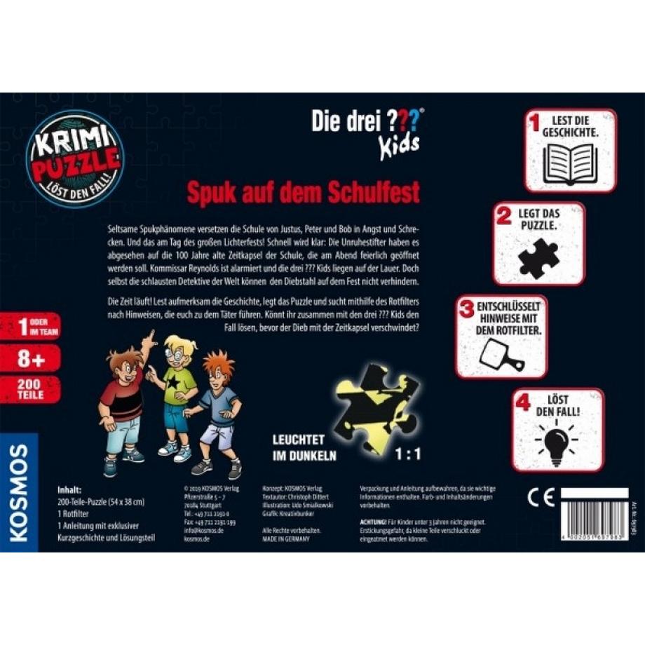 Kosmos  Krimipuzzle Kids 200 T. / Spuk auf dem Schulfest 