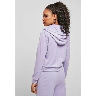 URBAN CLASSICS  kapuzenpullover, damen velvet zip 