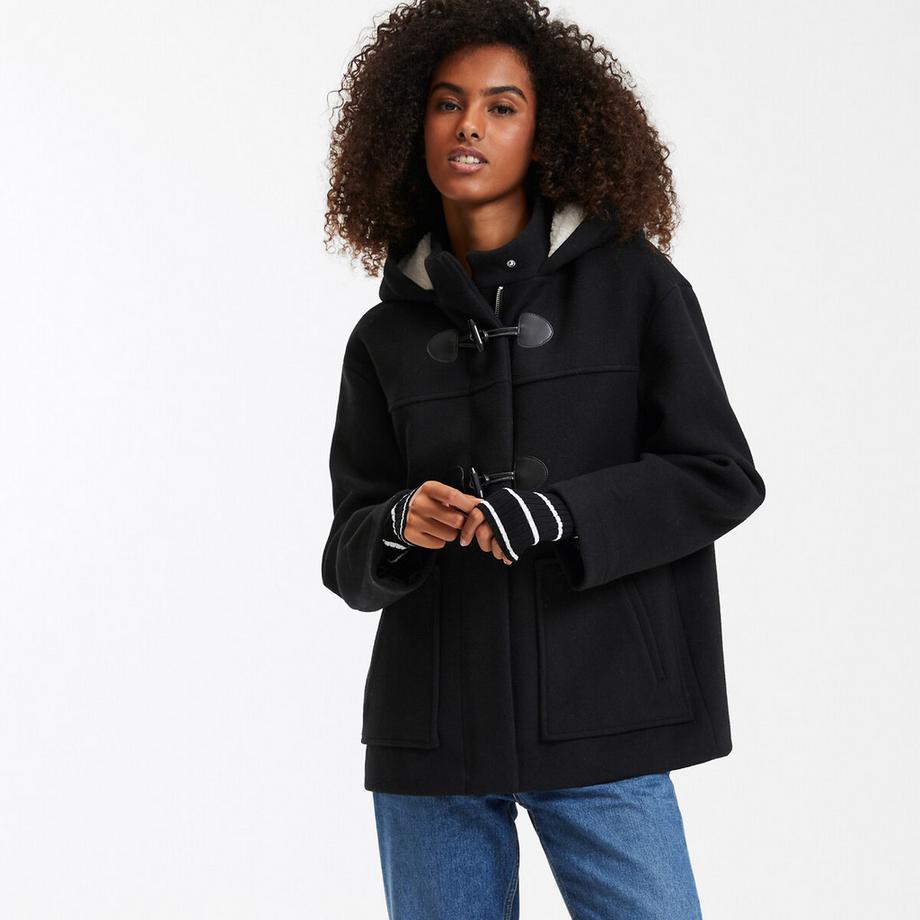 La Redoute Collections Dufflecoat Stil Winterjacke mit Kapuze  