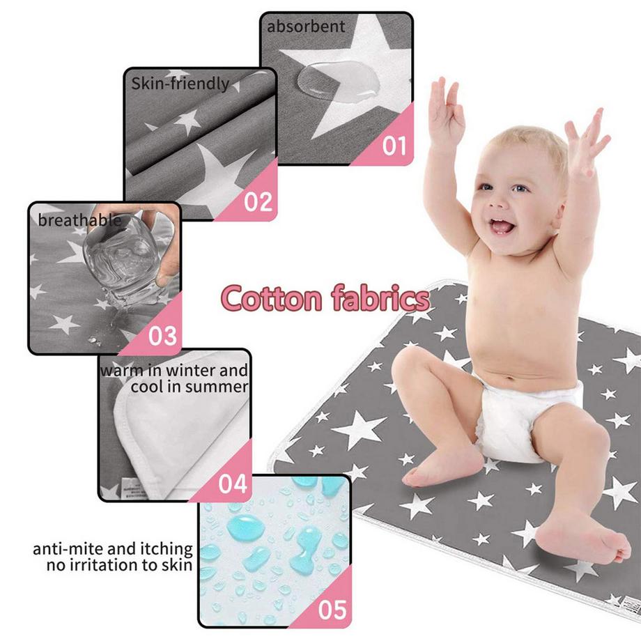 Activity-board  2 Stück Wickelauflage, waschbare Wickelauflage für Babys und Kleinkinder 