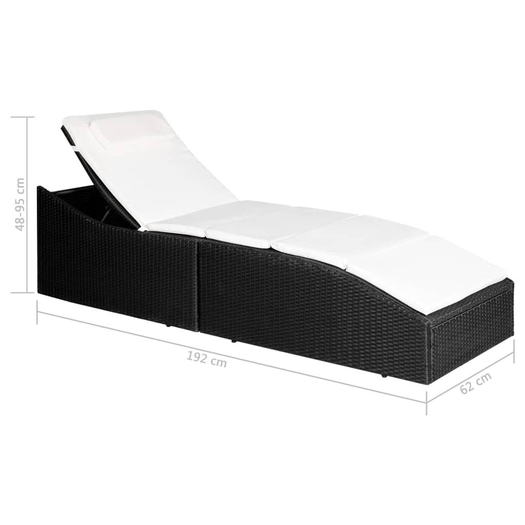 VidaXL Chaise longue rotin synthétique  