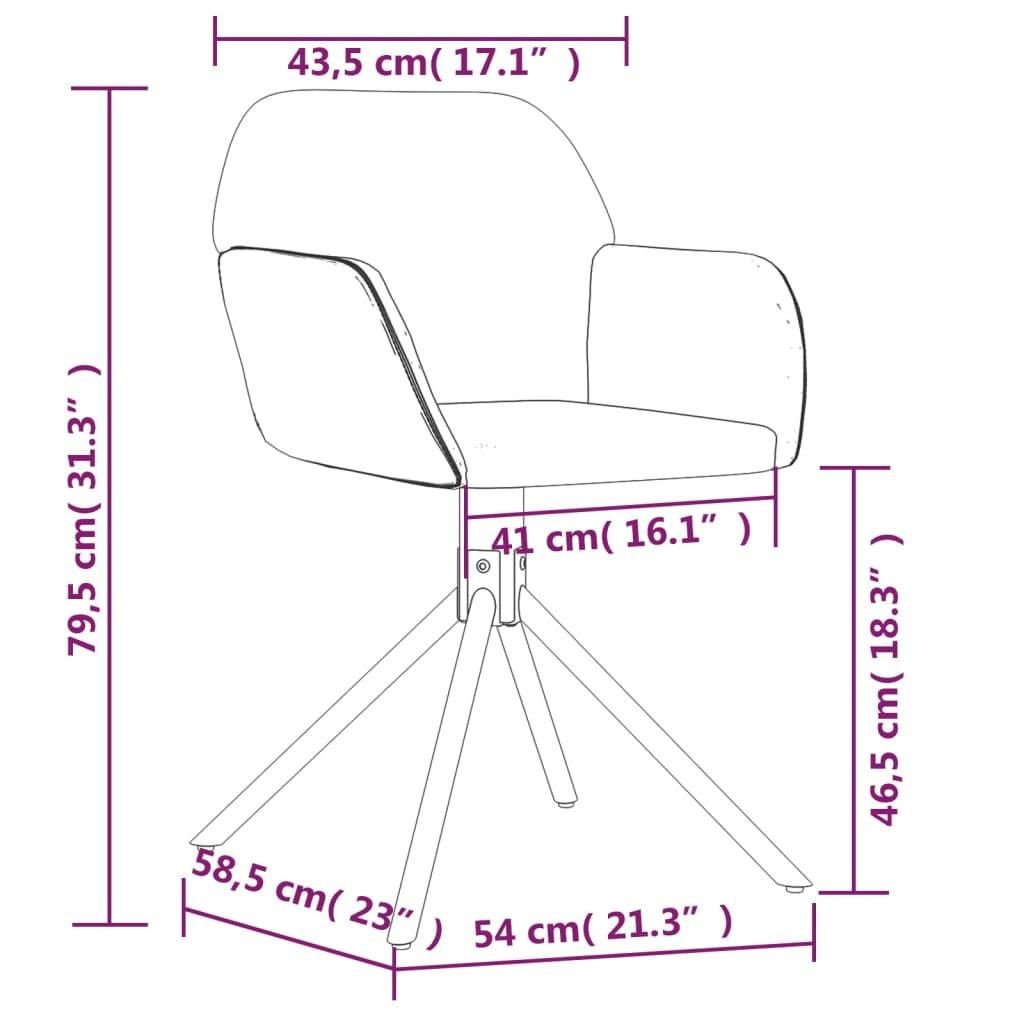 VidaXL Chaise de salle à manger pivotante velours  