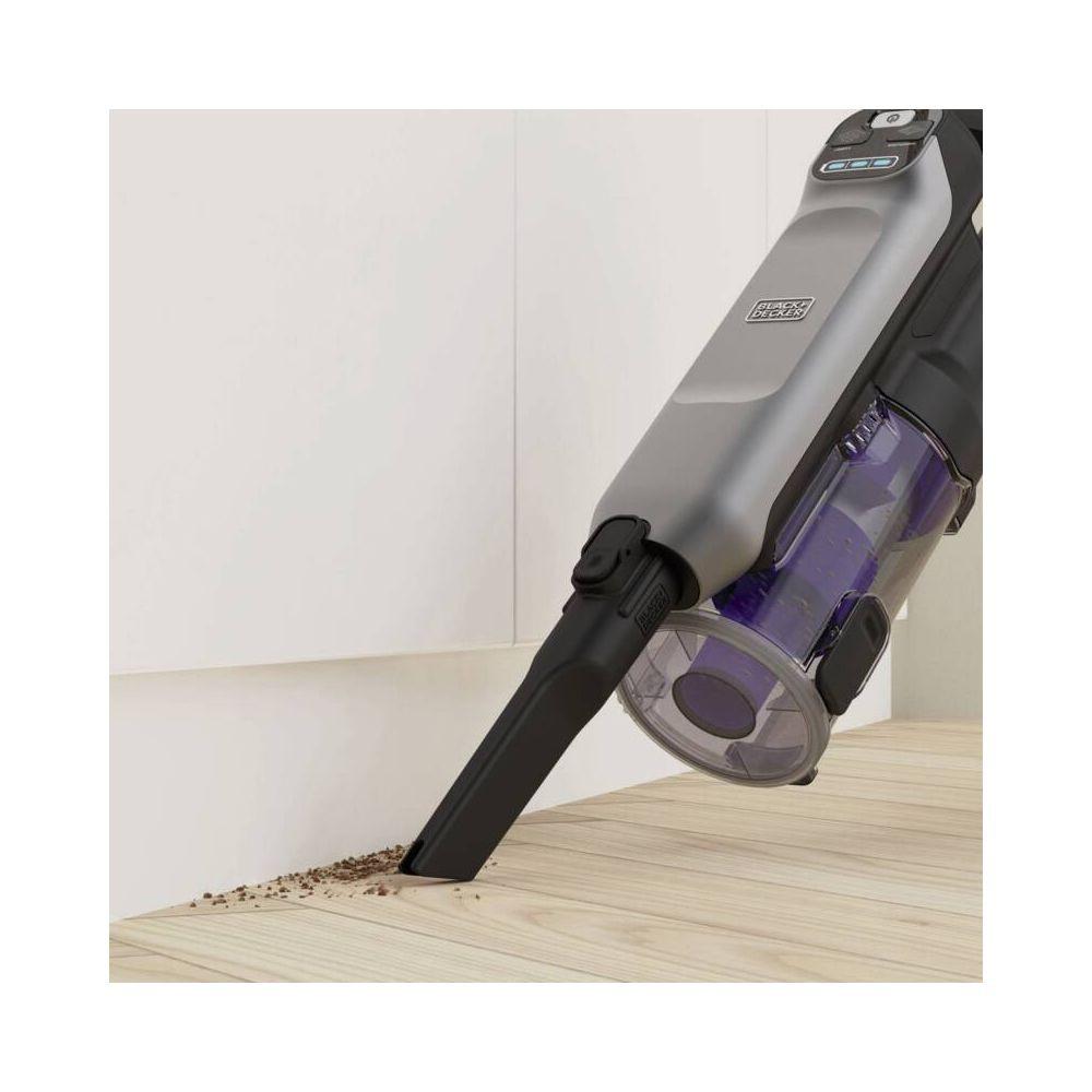 BLACK+DECKER Black & Decker BHFEA640WG Aspirapolvere a bastone Batteria Secco Ciclonico Senza sacchetto 0,75 L Nero, Acciaio inox  