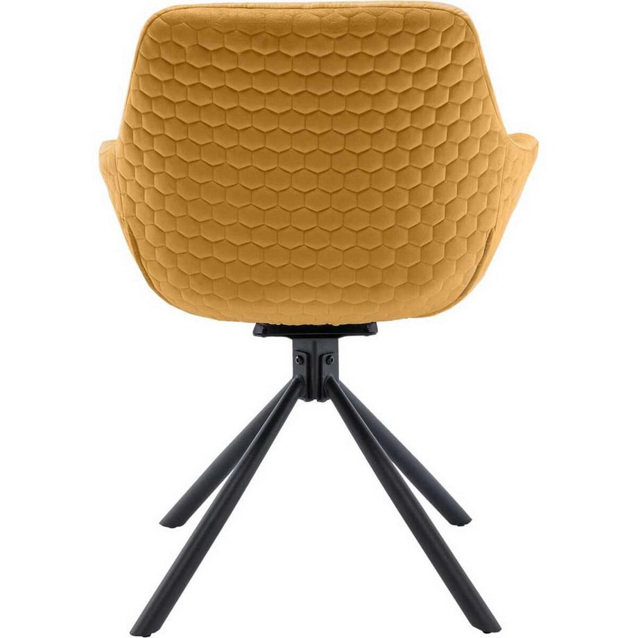 mutoni Sedia da pranzo con braccioli Gribstox giallo senape  