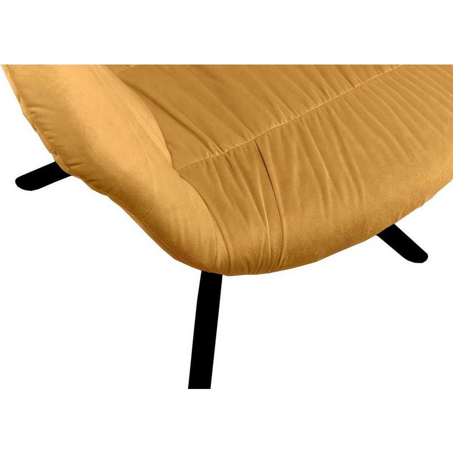 mutoni Sedia da pranzo con braccioli Gribstox giallo senape  