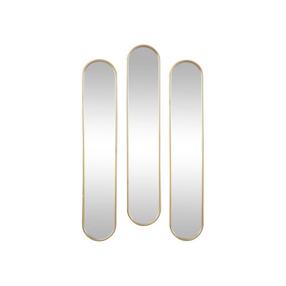 Vente-unique Spiegel oval 3er-Set - 25 x 120 cm - Metall - Goldfarben - JAYLEN  
