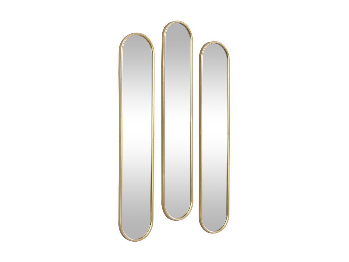 Vente-unique Specchio ovale L.23 x H.120 cm in Metallo Dorato - Lotto di 3 - JAYLEN  