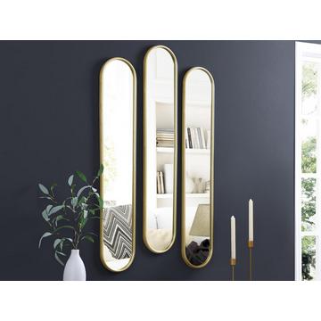 Spiegel oval 3er-Set - 25 x 120 cm - Metall - Goldfarben - JAYLEN
