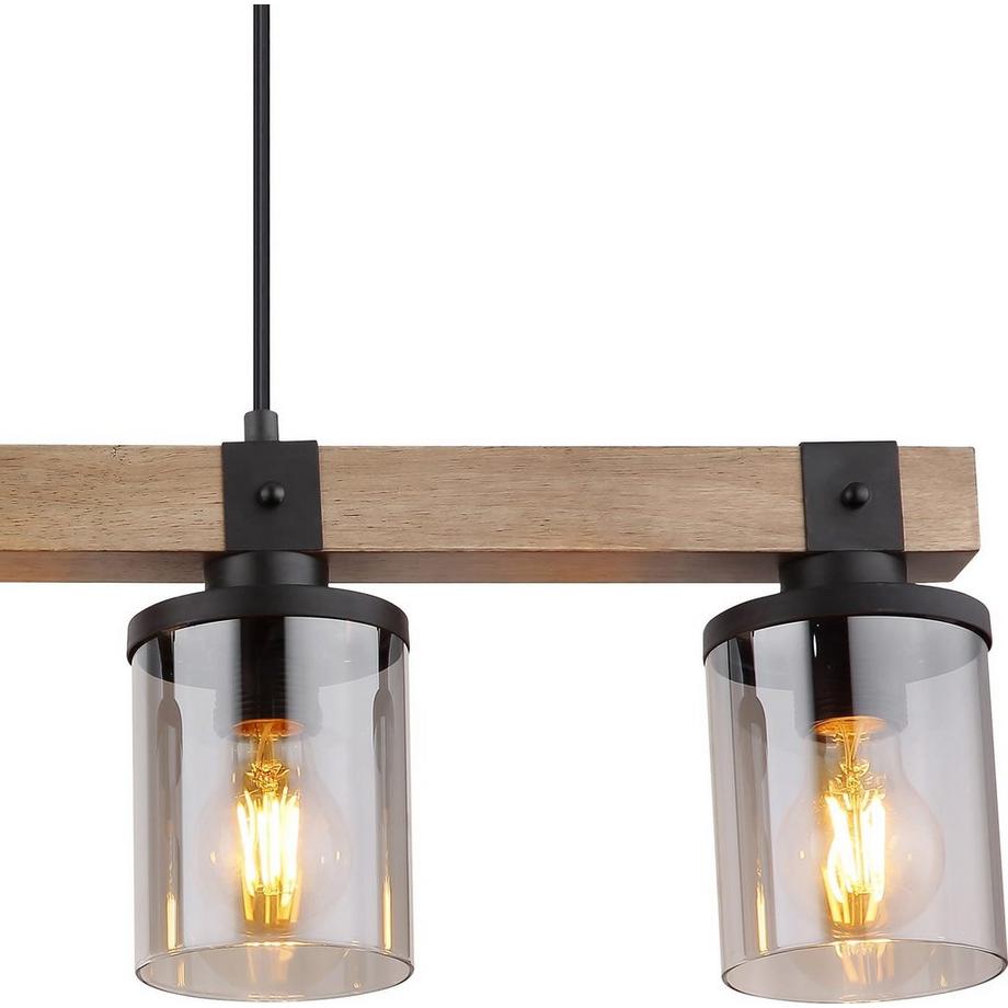 mutoni Lampe à suspension Leila métal noir mat 4xE27  