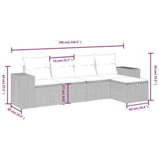 VidaXL Ensemble de canapés de jardin rotin synthétique  