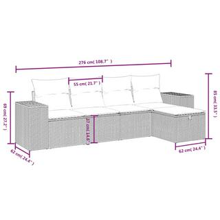 VidaXL Garten sofagarnitur poly-rattan  