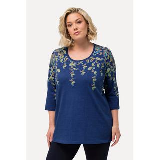 Ulla Popken  Longshirt, Bordürendruck, Rundhals, 3/4-Arm 