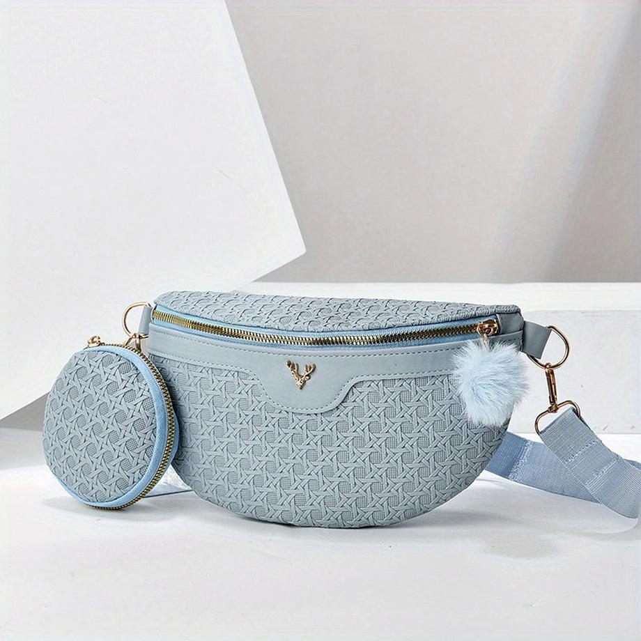 Zweiteiliges Hirschdekor Modische Brusttasche Crossbody Bag Set