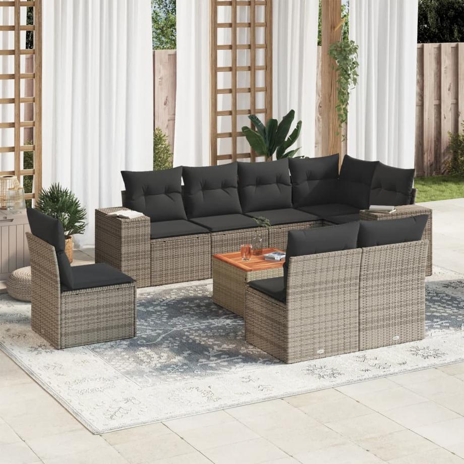 VidaXL set divano da giardino Polirattan  