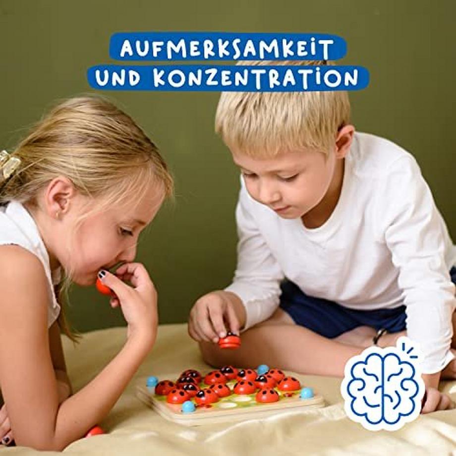 Activity-board  Gedächtnis Spiel aus Holz für Kinder im Alter Jahren mit 10 Lustigen Mustern – Pädagogisches 