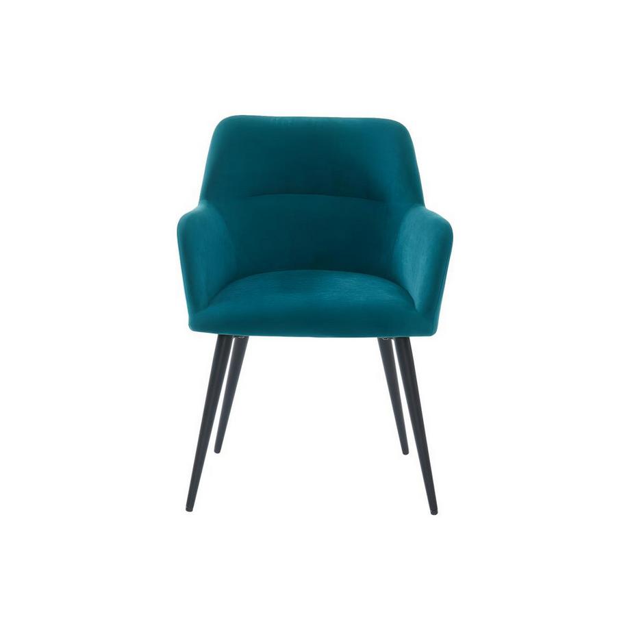 Vente-unique Lot de 2 chaises Avec accoudoirs Tissu métal HEKA  