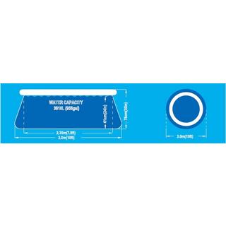 Jilong  Runder Pool mit Filterpumpe (blau, ⌀300cm × 76cm) 