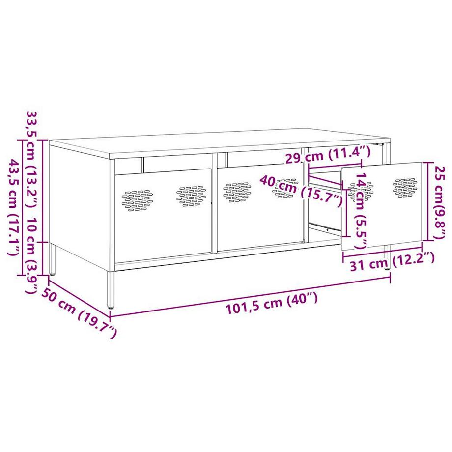 VidaXL Table basse acier  