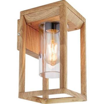 Lampe d'extérieur Candela aluminium moulé sous pression aspect bois 1xE27 LED
