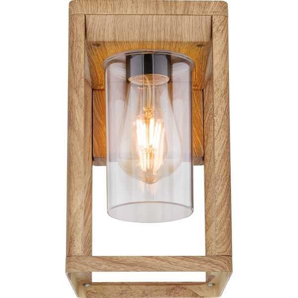 mutoni Lampada da esterno Candela in pressofusione di alluminio effetto legno 1xE27 LED  