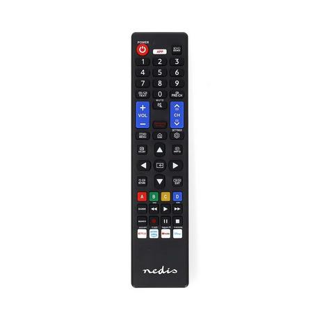 Nedis  Remote de remplacement | Convient pour: Samsung | Pré-programmé | 1 appareil | Amazon Prime / Disney + Button / Netflix Button / Bouton YouTube | Infrarouge | Noir 