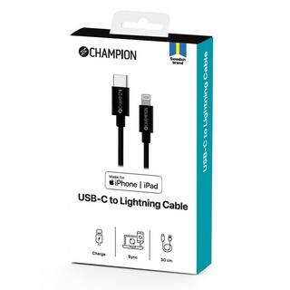 Champion  Câble USB-C vers Lightning 30 cm Noir 