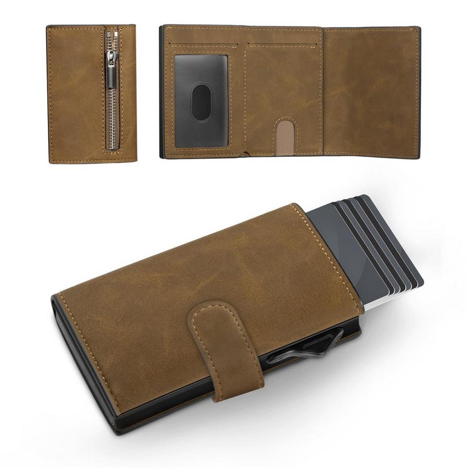 Brieftasche Schlanke Brieftasche mit kompaktem und geräumigem Pop-up-Kartenhalter für 7 Karten