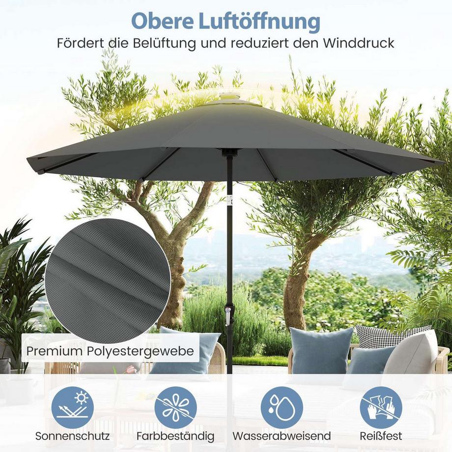 Northix Ombrellone da giardino con luci LED solari  