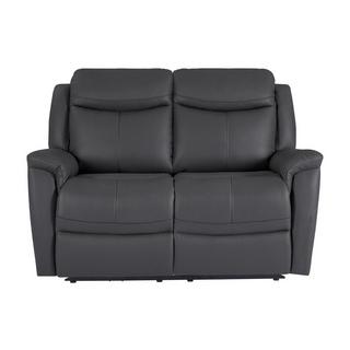 Vente-unique Relaxsofa 2-Sitzer elektrisch - Rindsleder - Anthrazitgrau - NOMAJO  