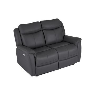 Relaxsofa 2-Sitzer elektrisch - Rindsleder - Anthrazitgrau - NOMAJO