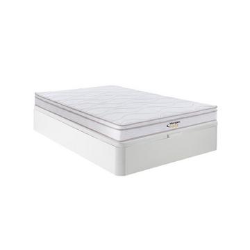 Ensemble 160 x 200 cm sommier coffre blanc + matelas ressorts 3 zones et mémoire de forme ép.20cm - WOLKENTANZ de MORGENGOLD
