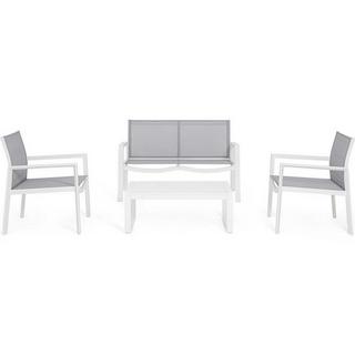 mutoni Salotto da giardino Kallen bianco (set di 4)  