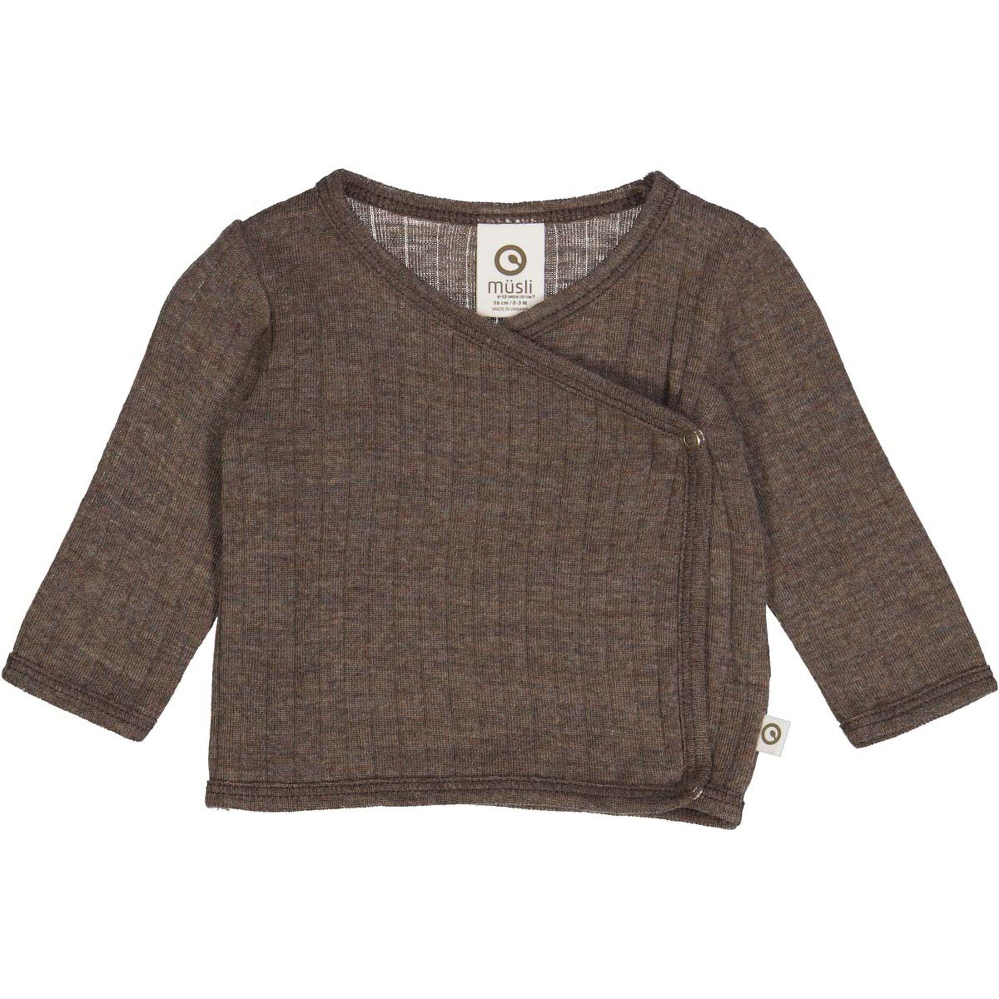 Image of Babystrickjacke Aus Merinowolle Unisex Nussbaum 62