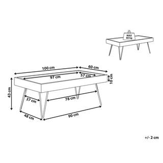 Beliani Couchtisch aus MDF-Platte Industriell WELTON  