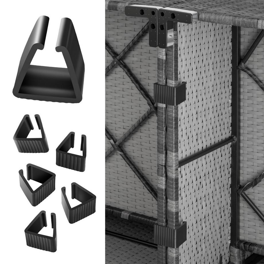 Tectake Rattan Lounge Pisa für 5 Personen widerstandsfähig und UV-beständig  