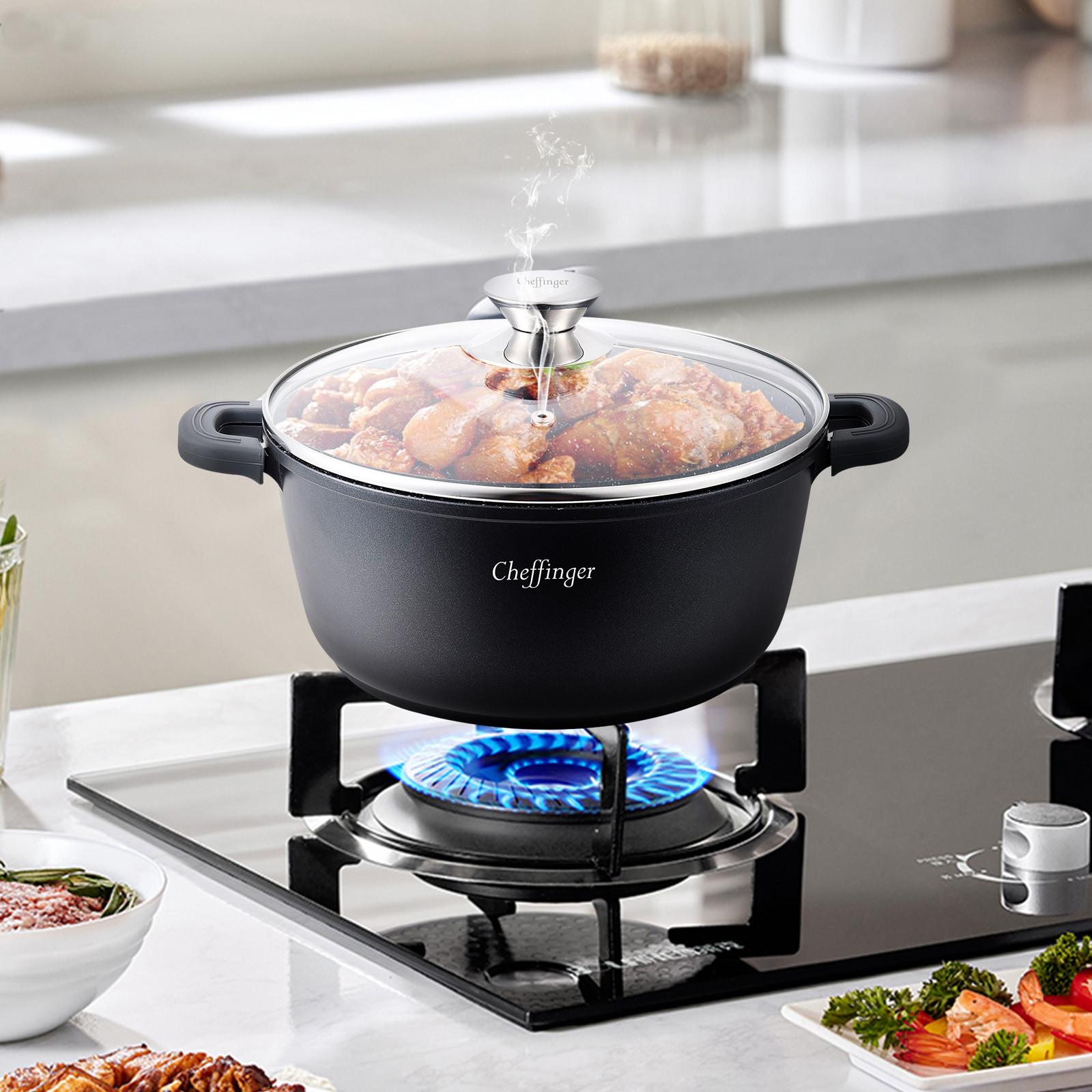 Cheffinger Pentola a induzione 24 cm con coperchio  