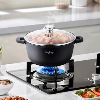 Cheffinger Pentola a induzione 24 cm con coperchio  